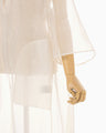 Floral Jacquard Sheer Dress - white
