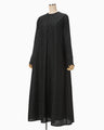 Arabesque Jacquard Long Dress - black