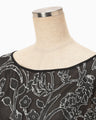 Washi Print Sleeveless Sheer Dress - black