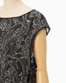 Washi Print Sleeveless Sheer Dress - black