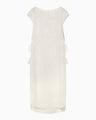 Washi Print Sleeveless Sheer Dress - white