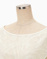 Washi Print Sleeveless Sheer Dress - white