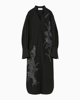 Washi Print Shirt Dress - black
