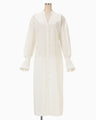 Washi Print Shirt Dress - white