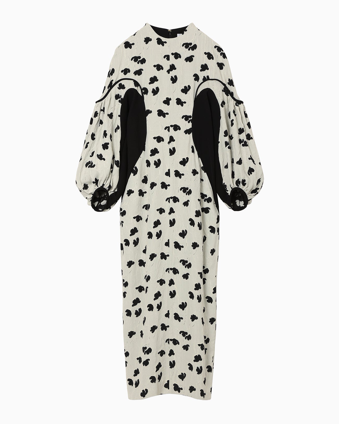 Double Layered Floral Jacquard Dress - ecru - Mame Kurogouchi