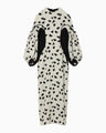 Double Layered Floral Jacquard Dress - ecru
