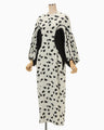 Double Layered Floral Jacquard Dress - ecru