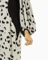Double Layered Floral Jacquard Dress - ecru
