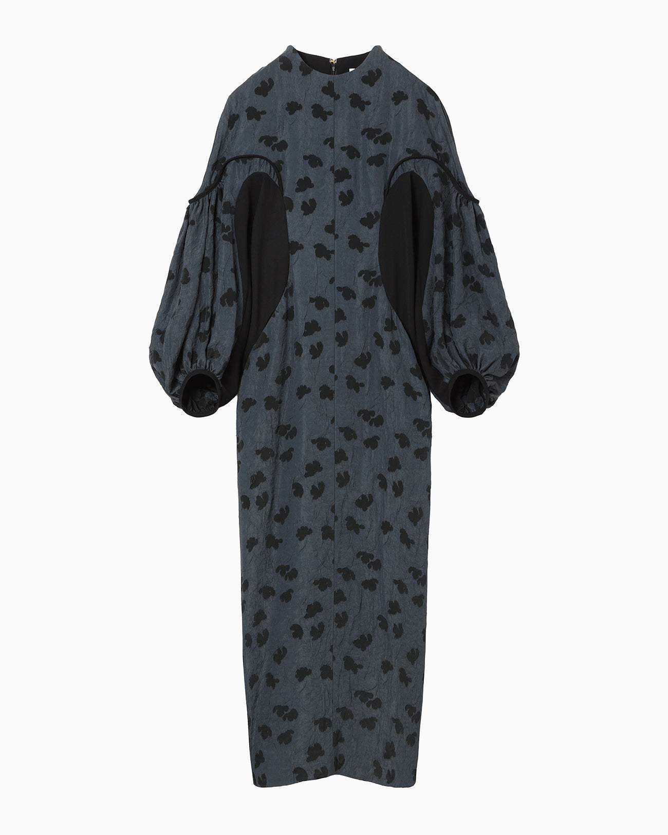 Double Layered Floral Jacquard Dress - navy - Mame Kurogouchi