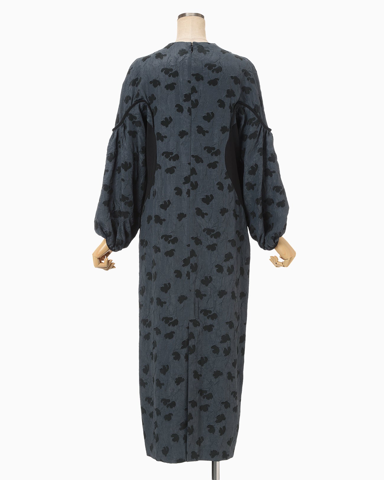 Double Layered Floral Jacquard Dress - navy - Mame Kurogouchi