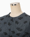 Double Layered Floral Jacquard Dress - navy