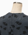 Double Layered Floral Jacquard Dress - navy