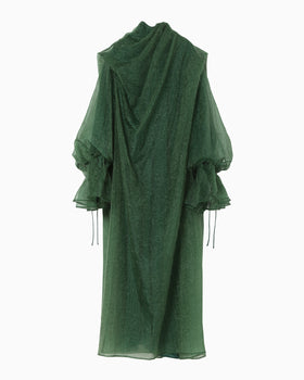 Shimmering Draped Dress - green