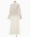 Shimmering Draped Dress - white