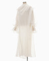 Shimmering Draped Dress - white