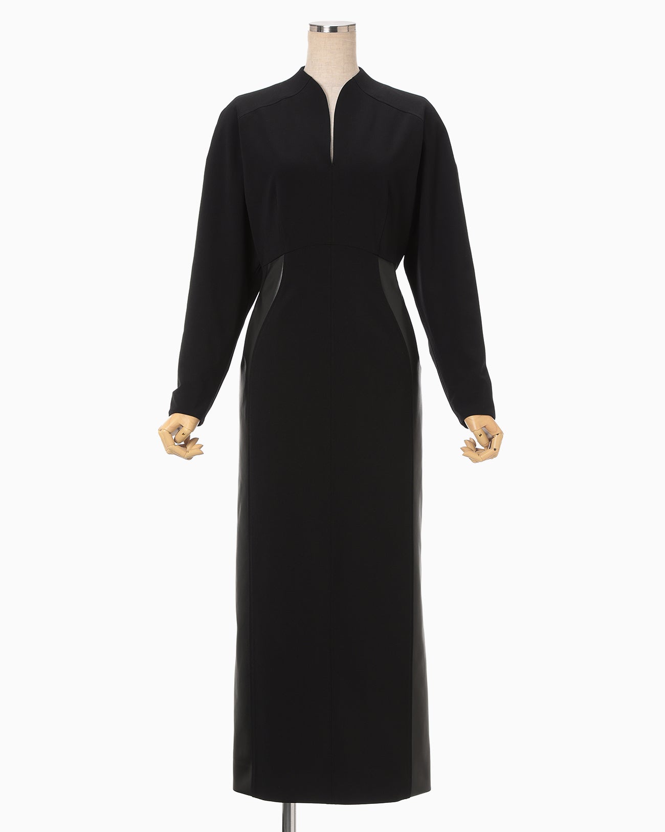 Wool Triacetate Lined Dress - black - Mame Kurogouchi