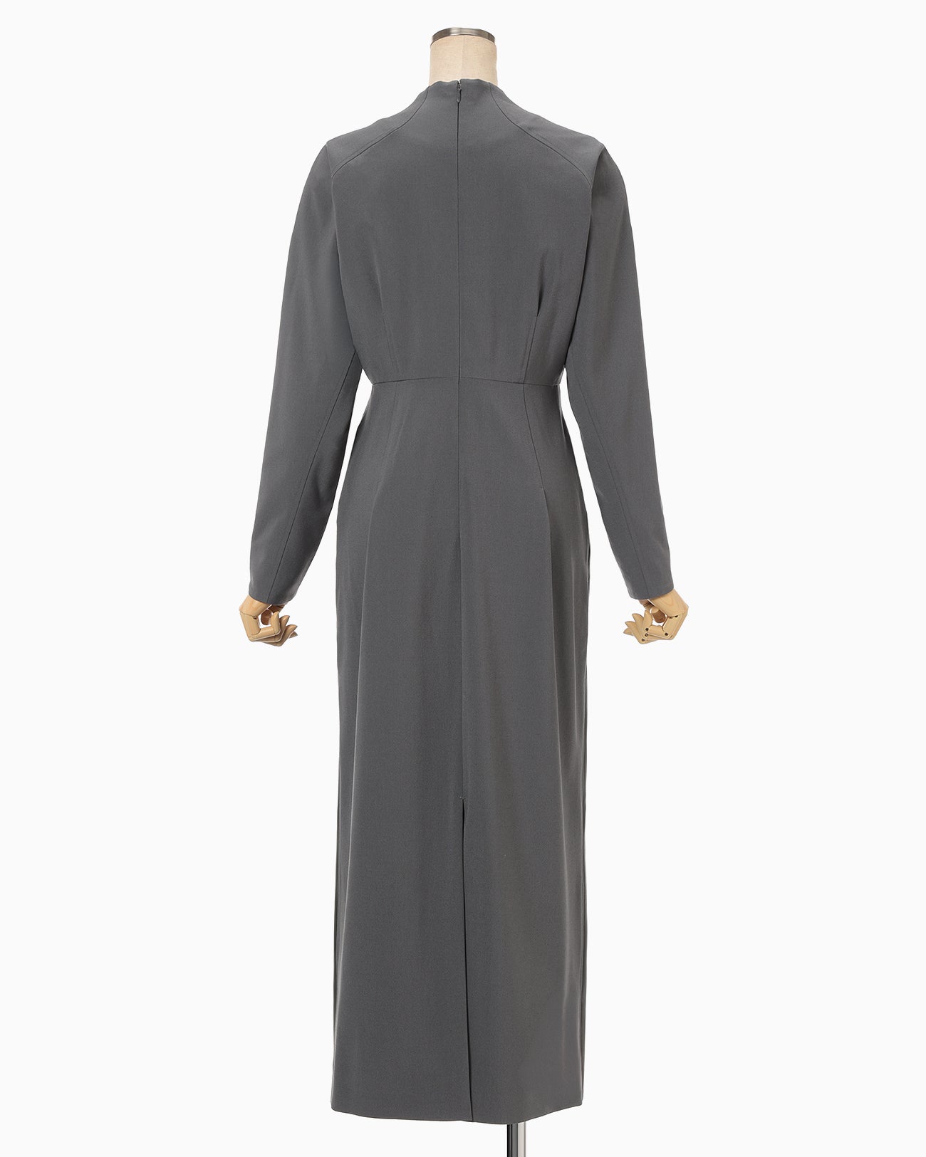 Wool Triacetate Lined Dress - grey - Mame Kurogouchi