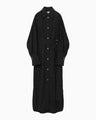Floral Jacquard Shirt Dress - black