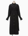 Floral Jacquard Shirt Dress - black