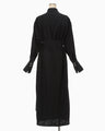 Floral Jacquard Shirt Dress - black