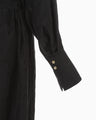 Floral Jacquard Shirt Dress - black