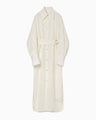 Floral Jacquard Shirt Dress - ecru