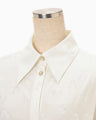 Floral Jacquard Shirt Dress - ecru