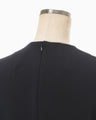 Triacetate Tule Lace Sleeve Dress - navy