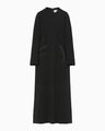 Triacetate 3D Floral Embroidery Dress - black