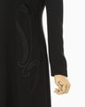 Triacetate 3D Floral Embroidery Dress - black