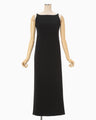 Triacetate Sleeveless Dress - black