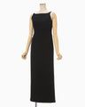 Triacetate Sleeveless Dress - black