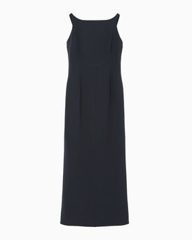 Triacetate Sleeveless Dress - navy