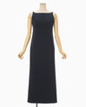 Triacetate Sleeveless Dress - navy