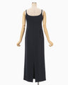 Triacetate Sleeveless Dress - navy
