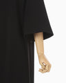 Triacetate Embroidery Neck Dress - black
