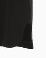 Triacetate Embroidery Neck Dress - black