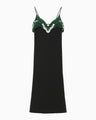 Triacetate Embroidery Camisole Dress - black