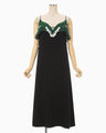 Triacetate Embroidery Camisole Dress - black