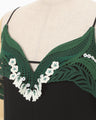 Triacetate Embroidery Camisole Dress - black