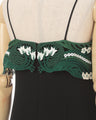 Triacetate Embroidery Camisole Dress - black