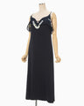 Triacetate Embroidery Camisole Dress - navy