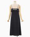 Triacetate Embroidery Camisole Dress - navy