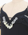 Triacetate Embroidery Camisole Dress - navy