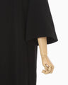 Triacetate Embroidery Neck Dress - black × black