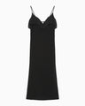 Triacetate Embroidery Camisole Dress - black × black