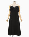 Triacetate Embroidery Camisole Dress - black × black