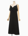 Triacetate Embroidery Camisole Dress - black × black