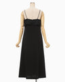 Triacetate Embroidery Camisole Dress - black × black