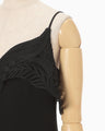 Triacetate Embroidery Camisole Dress - black × black